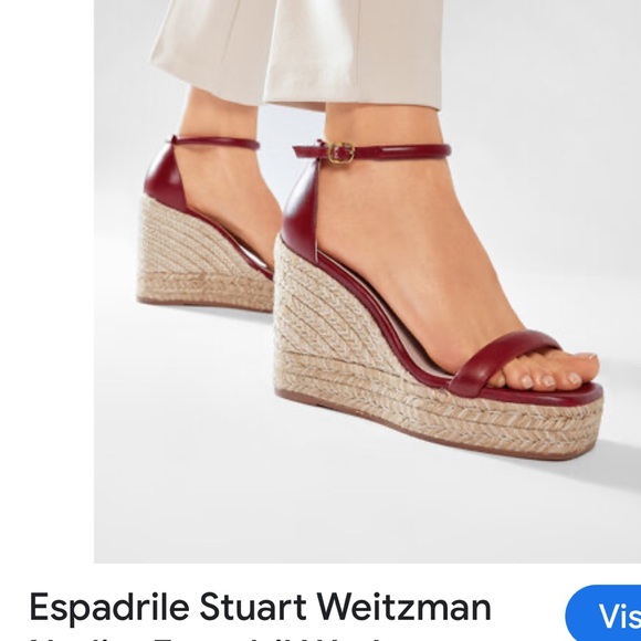 Stuart Weitzman Black Leather Espadrille Wedges - Picture 9 of 9